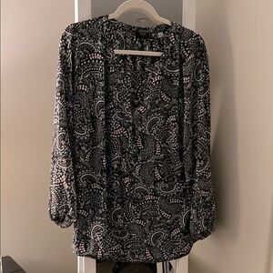 Black and White Paisley Women's Top
